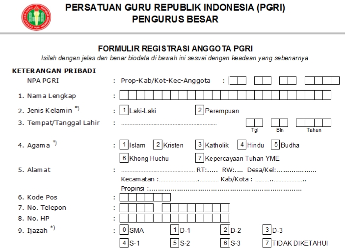 Pendaftaran PGRI Kab. Tabanan - Persatuan Guru Republik Indonesia Cabang Kab. Tabanan